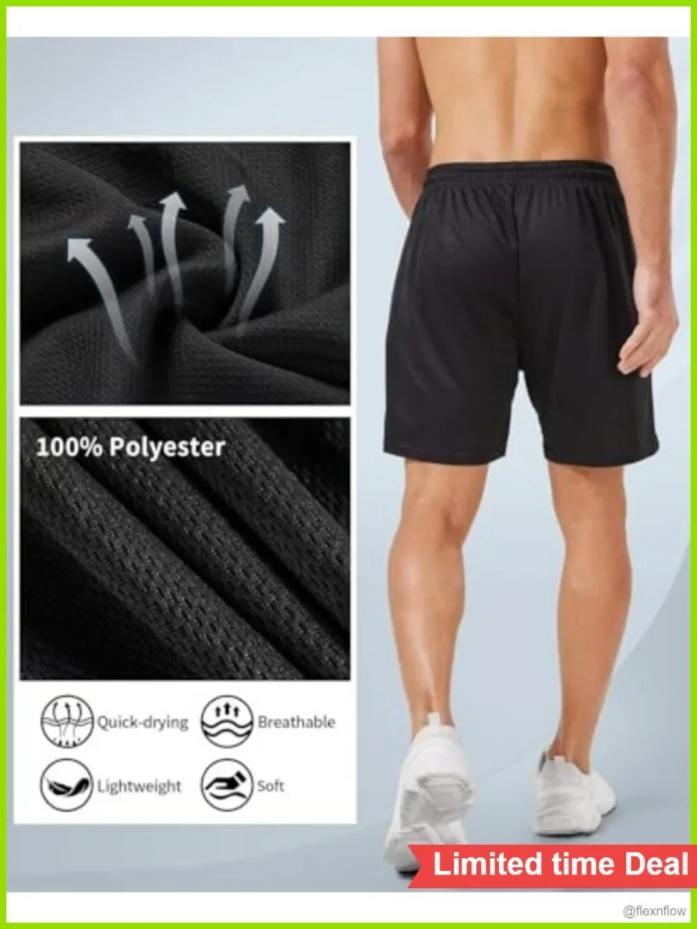 5 Pack Mens Quick Dry Athletic Shorts 5 Inch Mesh Running with Pockets